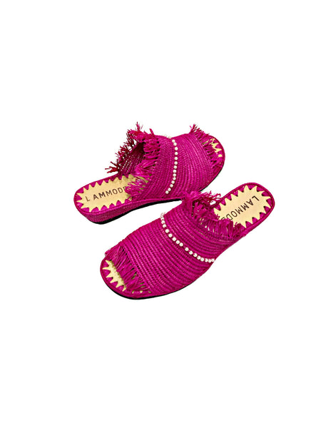 Raffia Woven One Strap Sandal