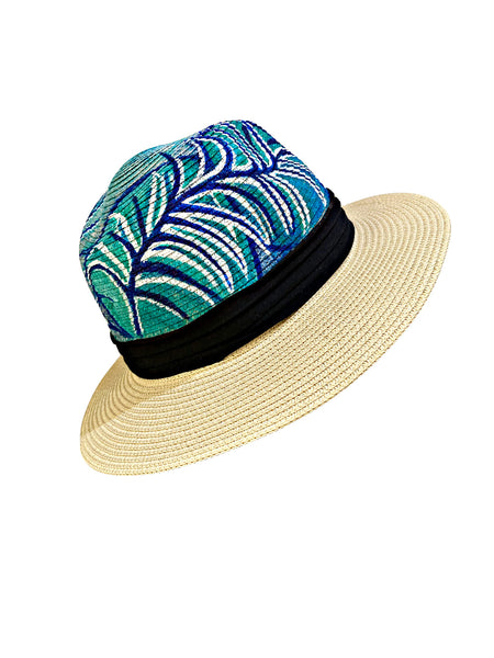 Tropical Blues Hand Painted Hat