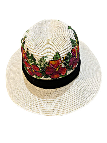 Hibiscus Hand Painted Hat