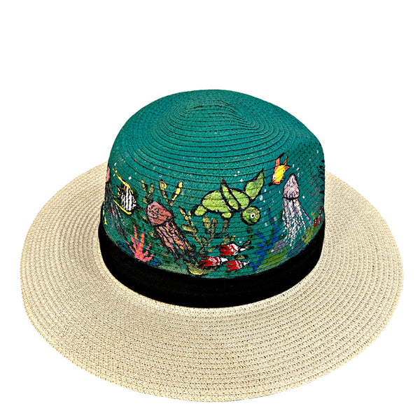 Sea Corals Hand Painted Hat