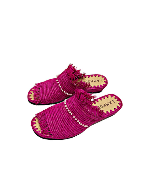Raffia Woven One Strap Sandal