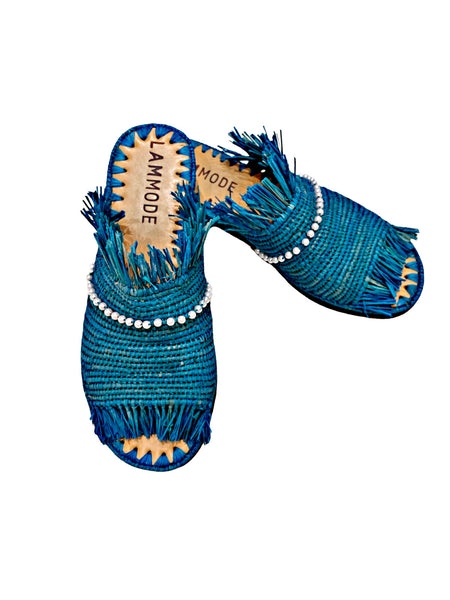 Raffia Woven One Strap Sandal