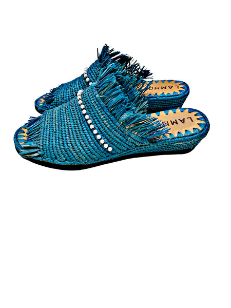 Raffia Woven One Strap Sandal
