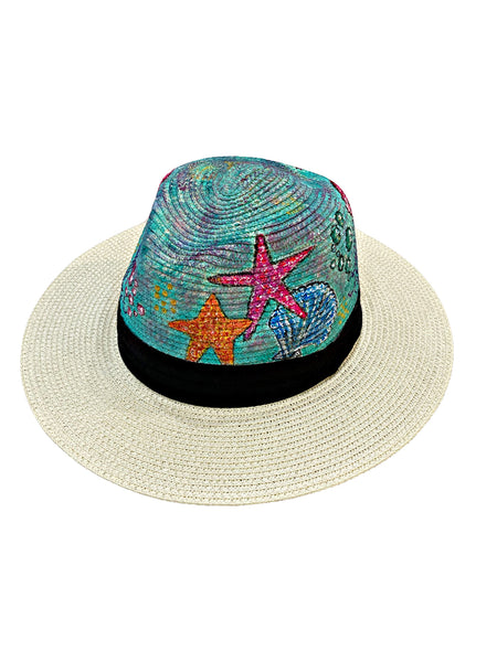 Sea Creatures Hand Painted Hat