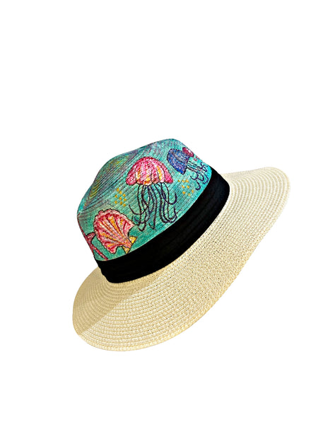 Sea Creatures Hand Painted Hat