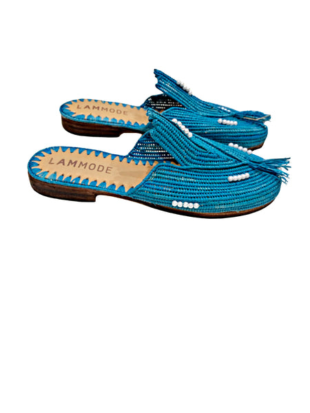 Hand Woven Raffia Slides