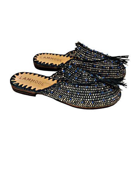 Hand Woven Raffia Slides