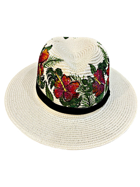 Hibiscus Hand Painted Hat