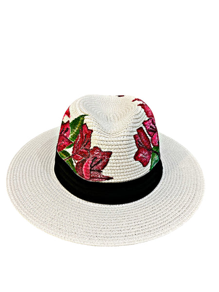 Bougainvillea Hand Painted Hat
