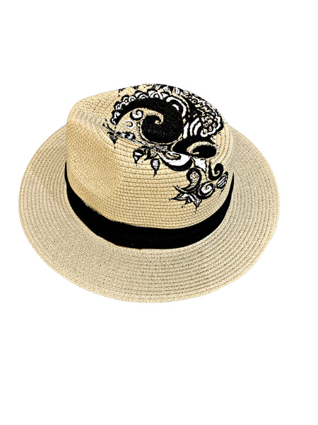 Monochrome Hand Painted Hat