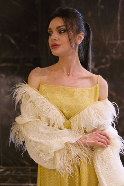Yellow Feather Kaftan