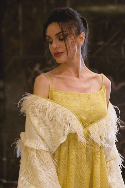Yellow Feather Kaftan
