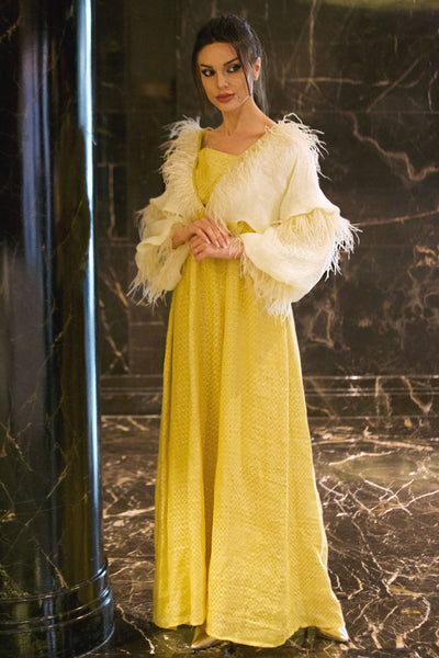 Yellow Feather Kaftan