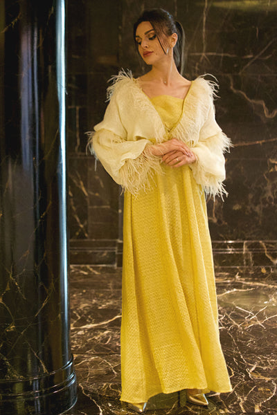 Yellow Feather Kaftan
