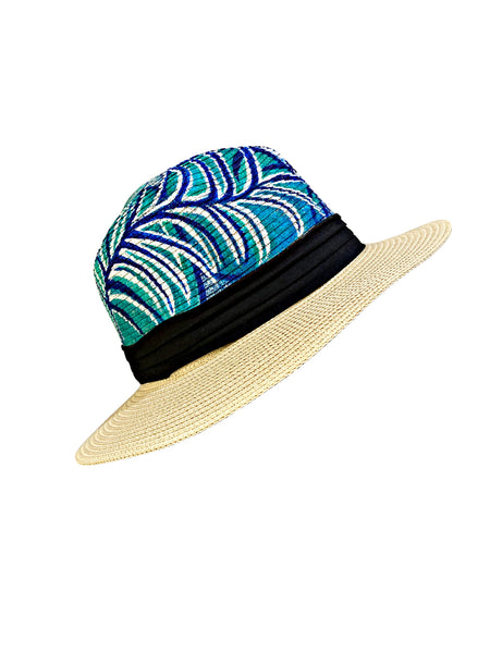 Tropical Blues Hand Painted Hat