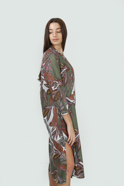 Leaf Shirt Dress