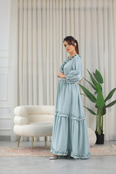 V-neck Ruffles Tiered Maxi Dress