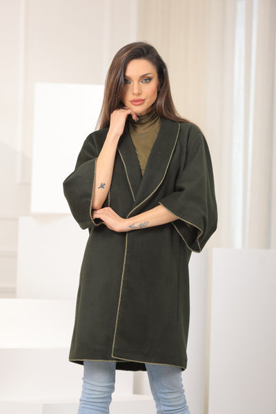 Poiret Olive Wool Coat