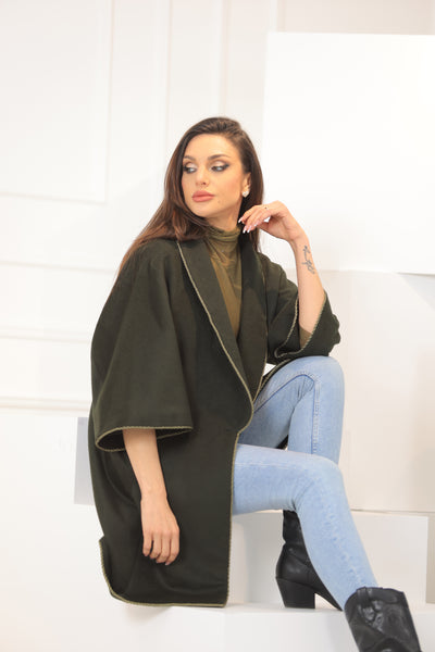 Poiret Olive Wool Coat