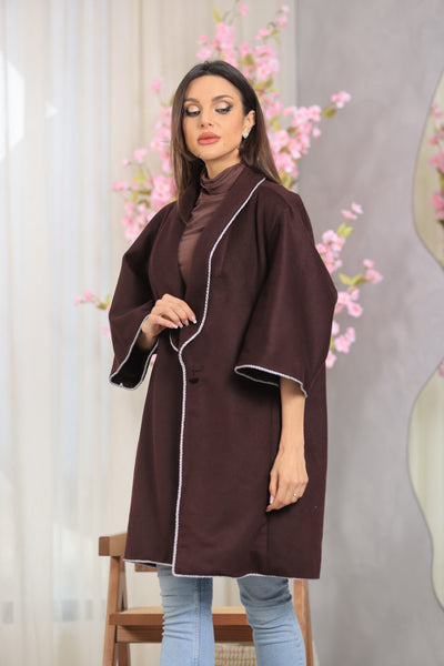 Poiret Dark Maroon Wool Coat