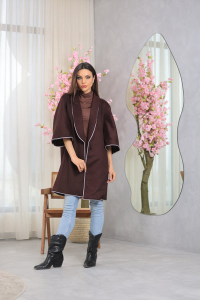 Poiret Dark Maroon Wool Coat