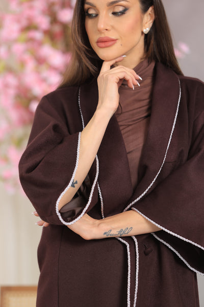 Poiret Dark Maroon Wool Coat