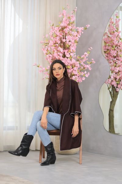 Poiret Dark Maroon Wool Coat