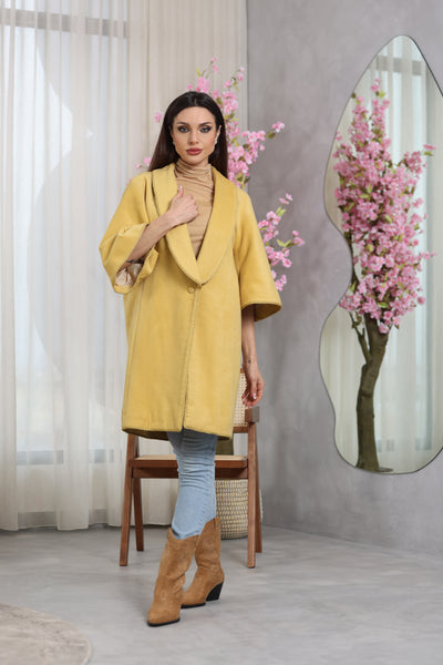 Poiret Mustard Maroon Wool Coat