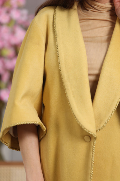 Poiret Mustard Maroon Wool Coat