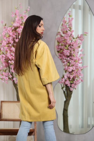 Poiret Mustard Maroon Wool Coat