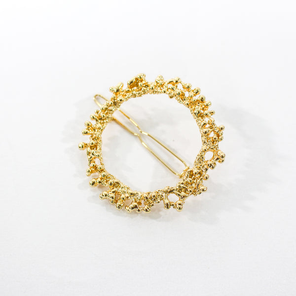 Cordelia Textured Metal Gold Hair Clip