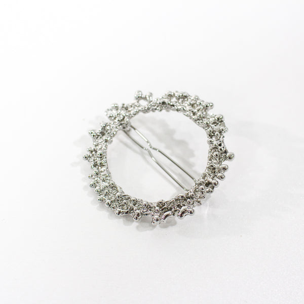 Cordelia Textured Metal Silver Hair Clip