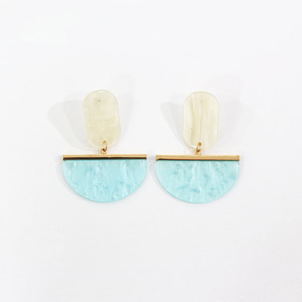 Josephine Resin Cream Turquoise Earrings