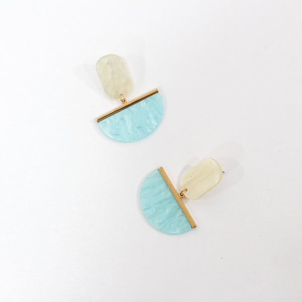 Josephine Resin Cream Turquoise Earrings