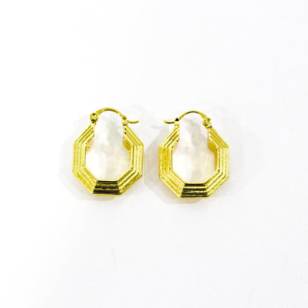 Cara Plated Brass Geod Earrings