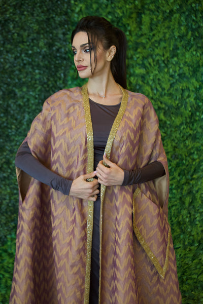 Premium Beaded Embellished Golden Abaya