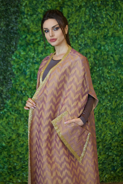 Premium Beaded Embellished Golden Abaya