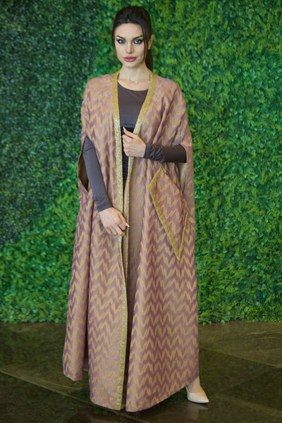 Premium Beaded Embellished Golden Abaya