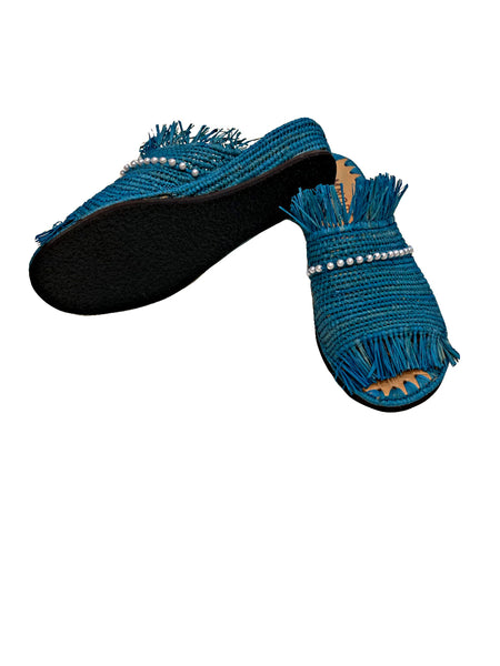 Raffia Woven One Strap Sandal