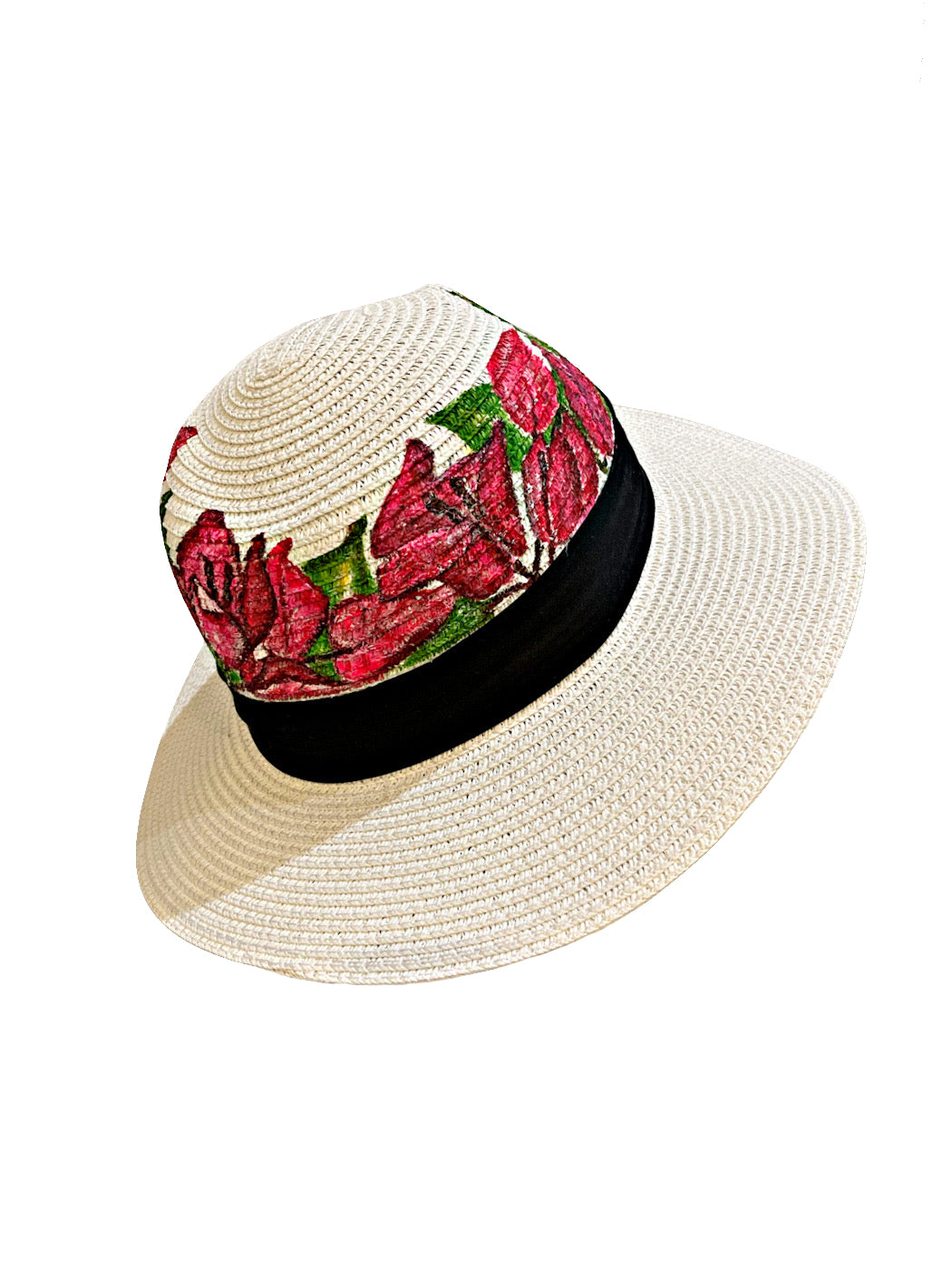 Bougainvillea Hand Painted Hat