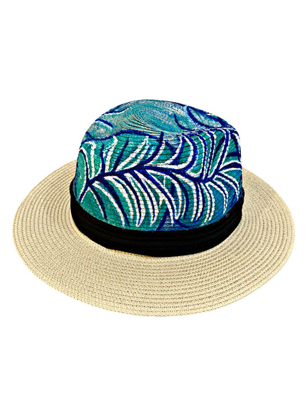 Tropical Blues Hand Painted Hat