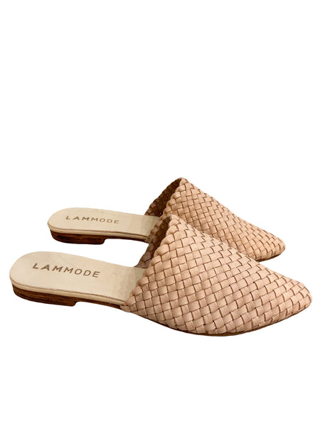 Woven Leather Babouche Nude Slides