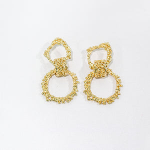 Cordelia Textured Metal Geo Gold Earrings