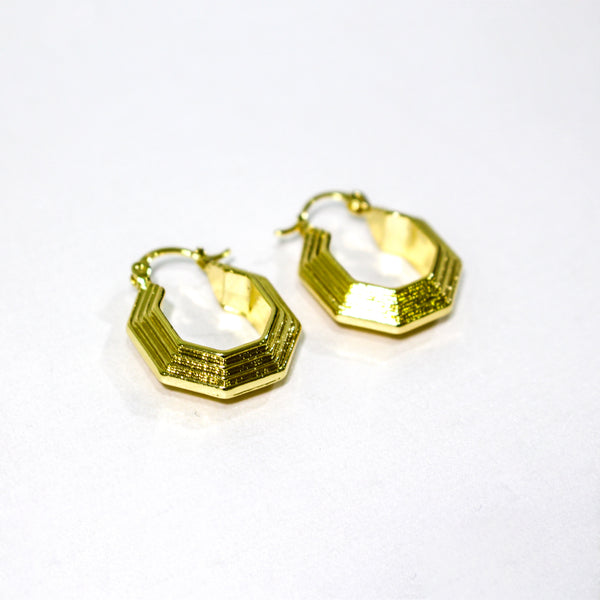 Cara Plated Brass Geod Earrings